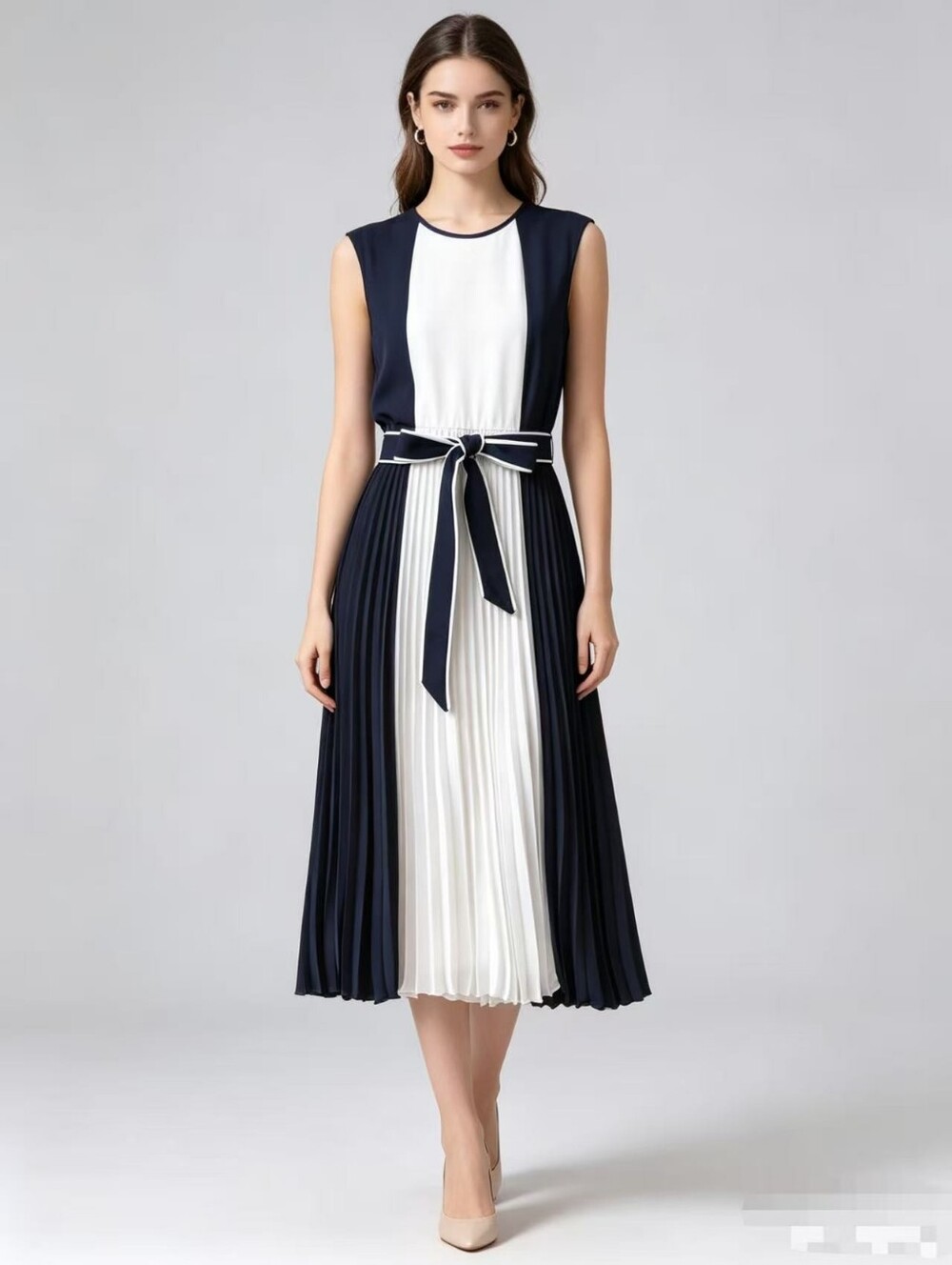 Hobbs Hattie Pleated Colourblock Dress